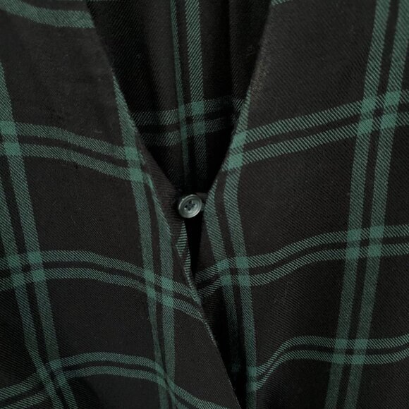 Madewell Wrap-Front Shirt in Palma Plaid M Old Vine (Black and Green Plaid) - Picture 8 of 15